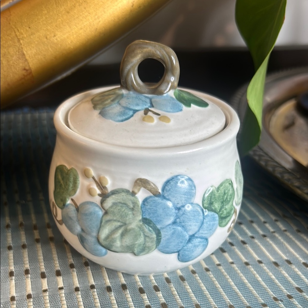 Floral Ceramic Sugar Bowl with Lid
